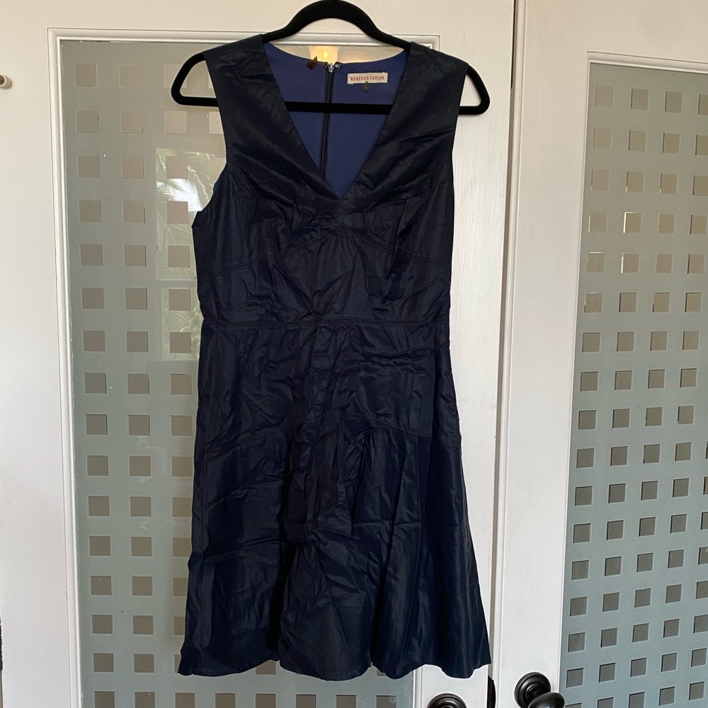 Rebecca Taylor Sophisticated Sexy Navy Dress 6